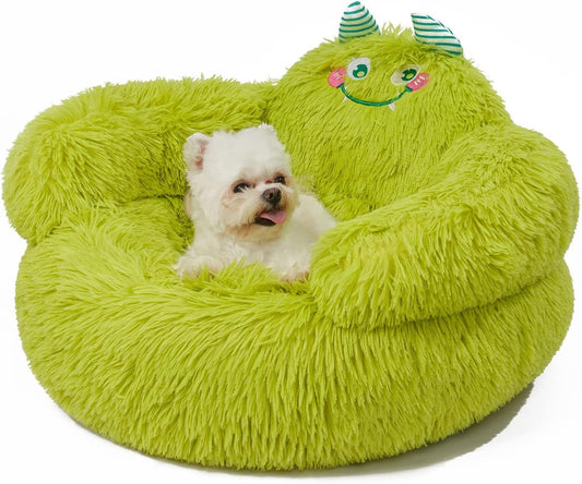 Cute Calming Plush Dog Bed